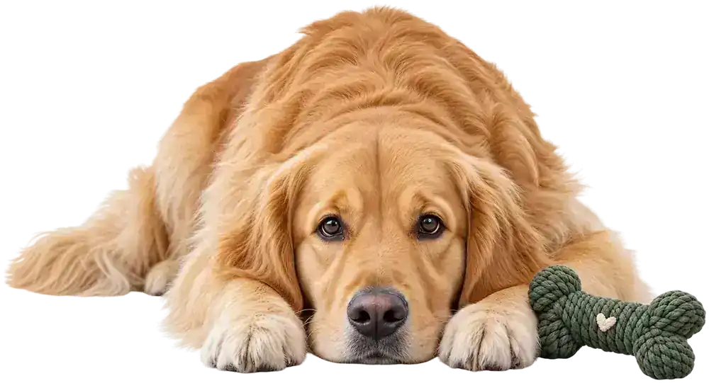 Golden Retriever liegt entspannt